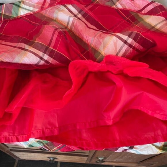 JANIE AND JACK Collections Crimson Plaid Plaid Silk Dress 5 - Picture 11 of 16